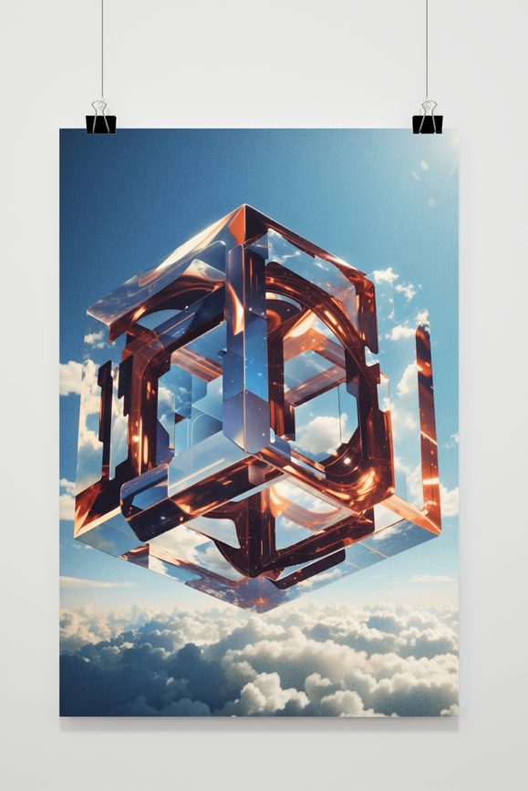 Kubus in Lucht poster