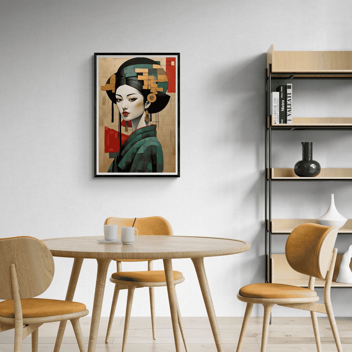 Geisha Vintage en un interior