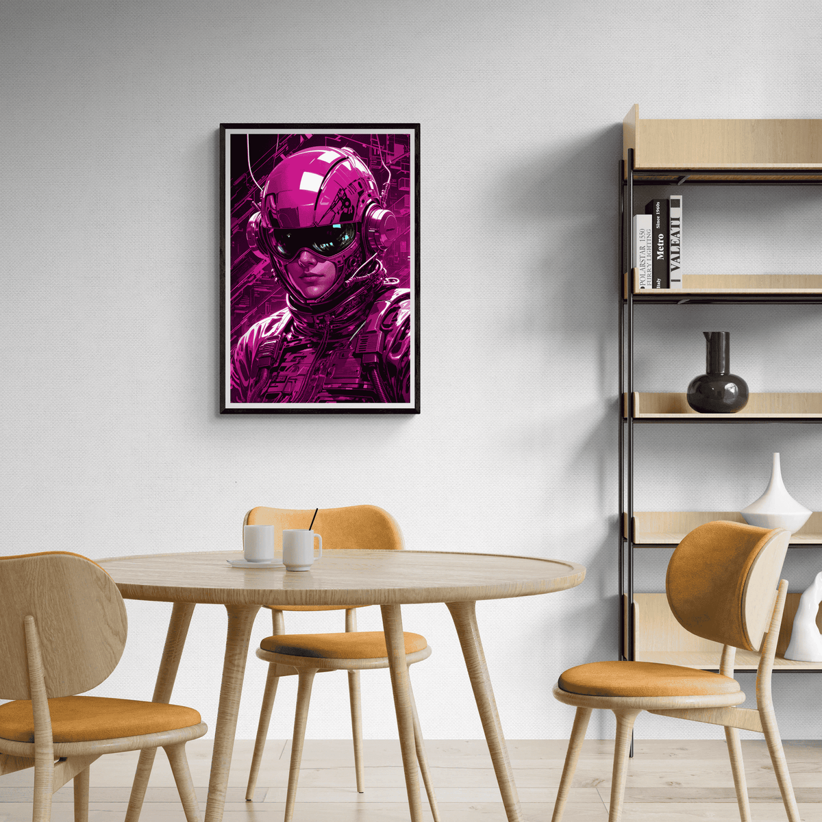 Robocop Pink en un interior