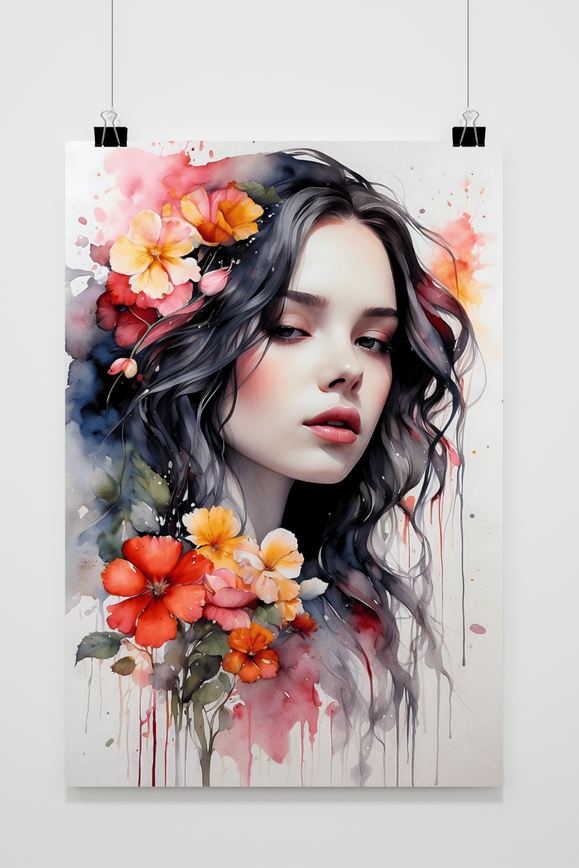 Póster Bloemenmeisje de 25 Artstreet