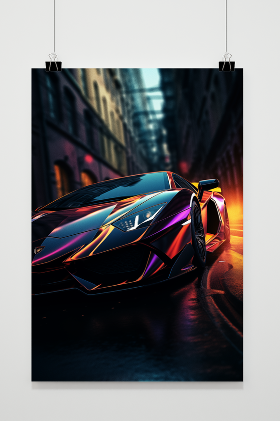 Póster Lambo Morado de 25 Artstreet