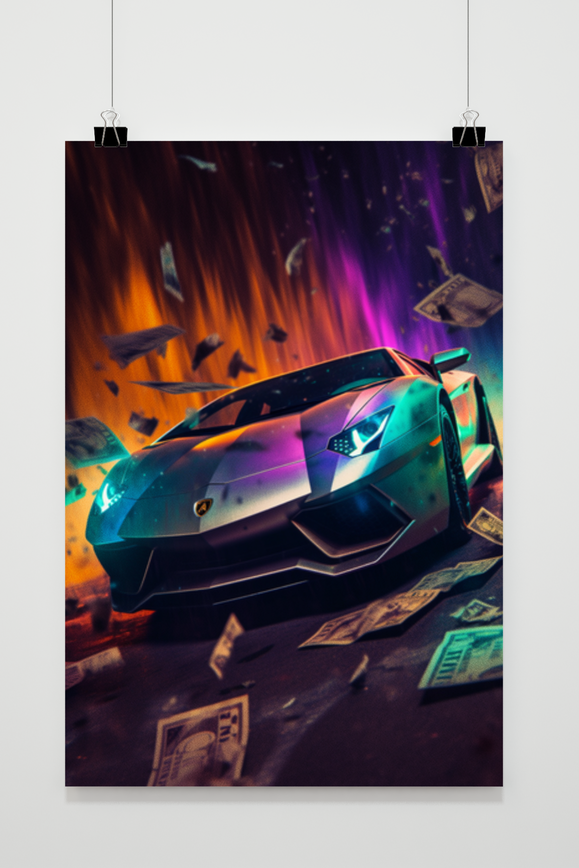Affiche Lambo Dollars