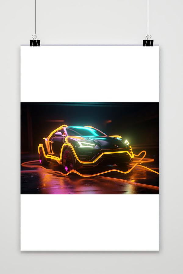 Póster Urus Amarillo Neón