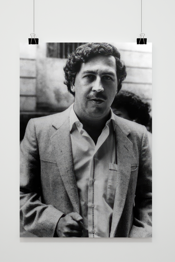 Póster Pablo Escobar Blanco y Negro