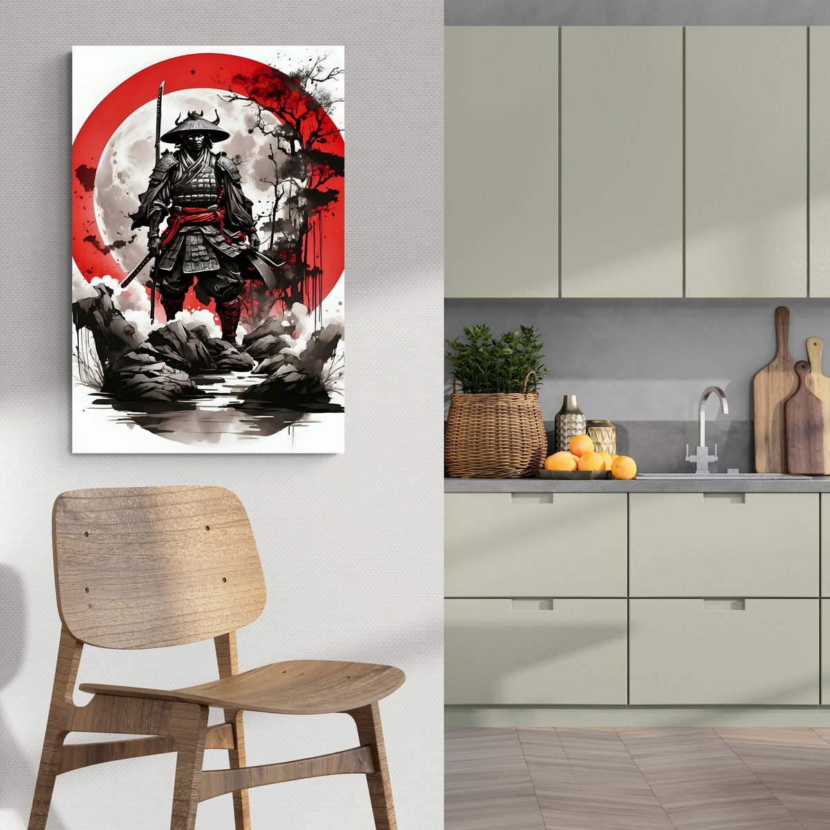 Samurai Art en un interior