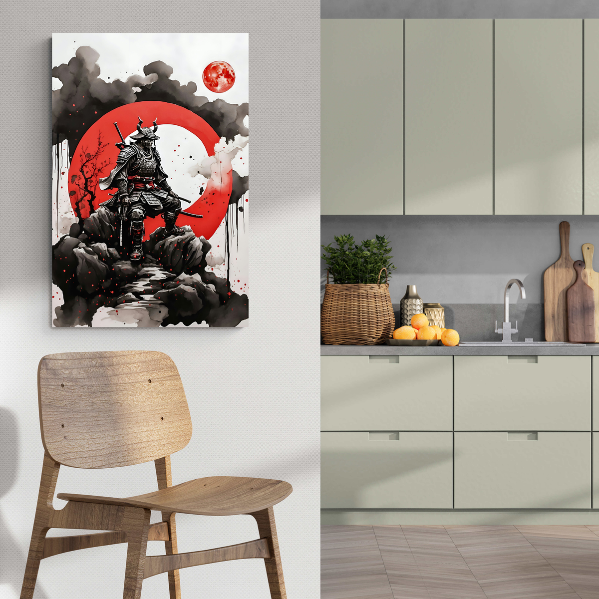 Samurai Luna de Sangre en un interior