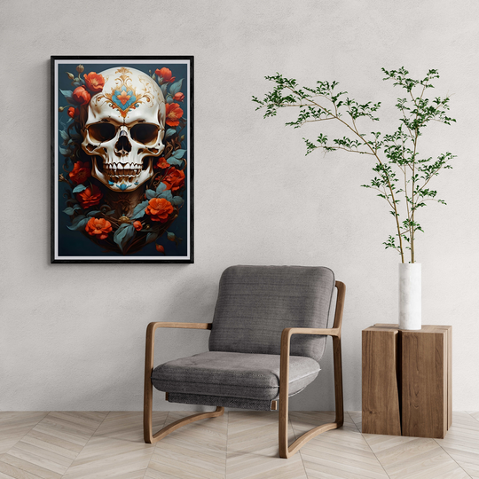 Skull with Flowers