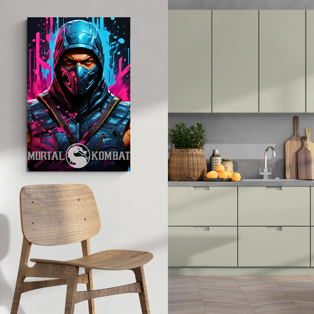 Sub-Zero Mortal Kombat en un interior