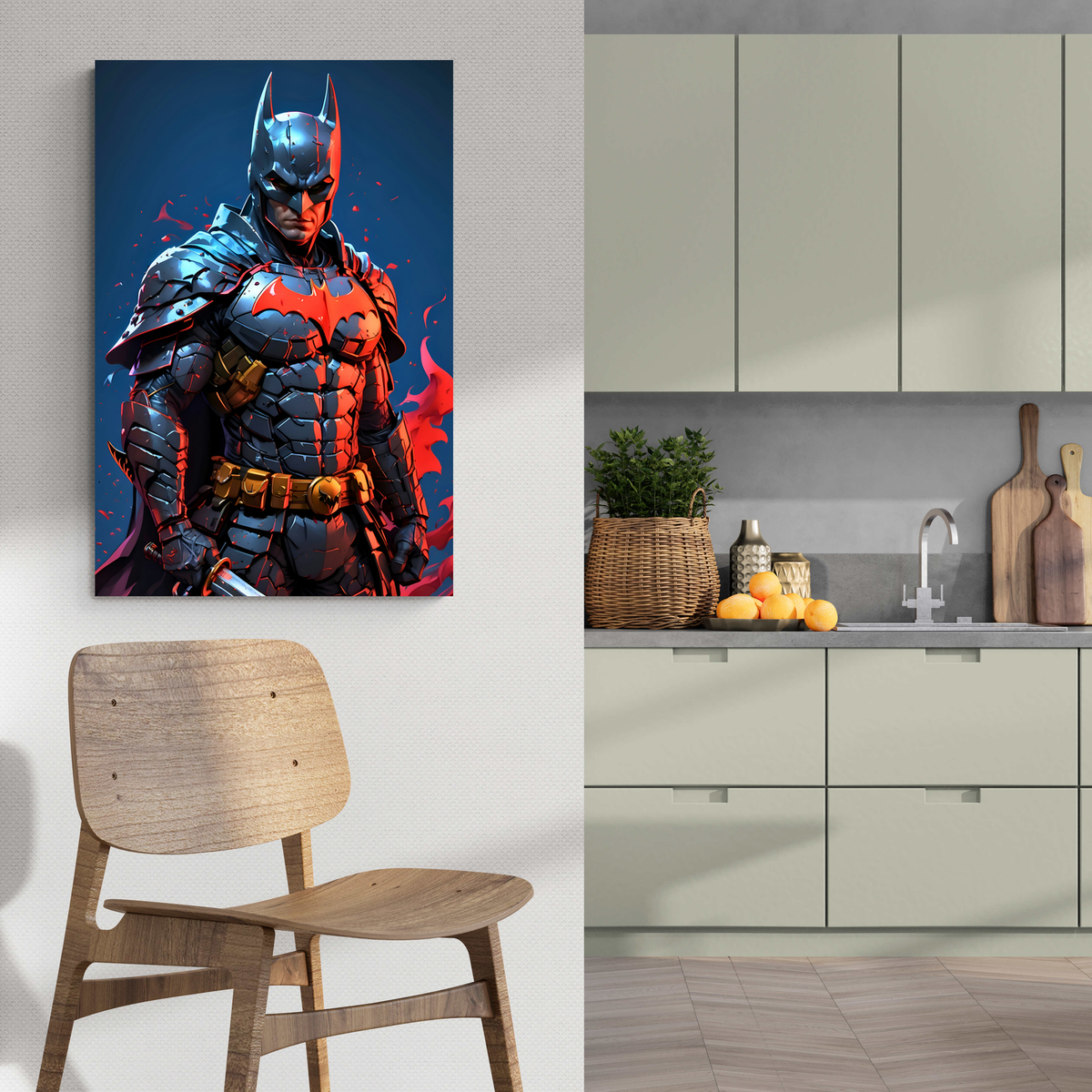 Batman Espada en un interior