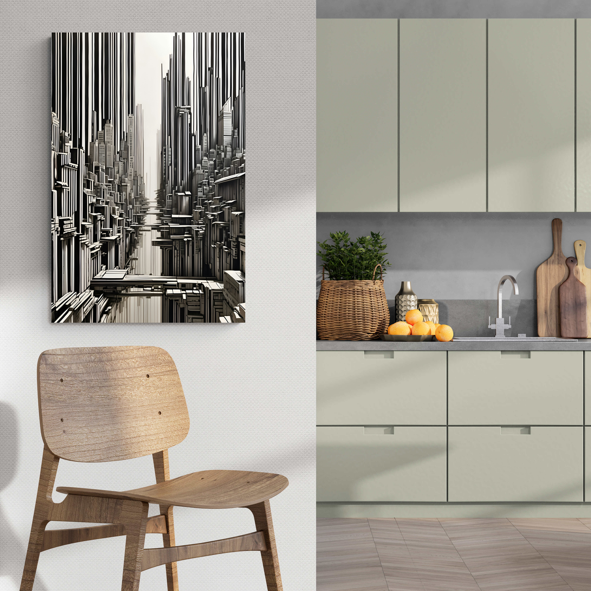 Ville Abstraite dans un intérieur