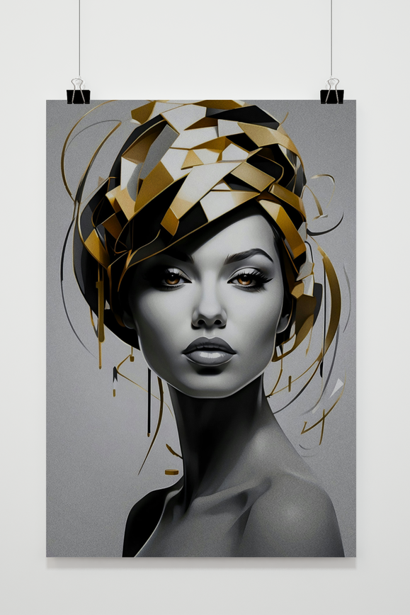 Póster Mujer Dorado Blanco de 25 Artstreet