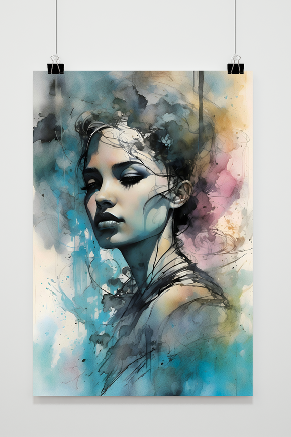 Póster Mujer en Pintura de 25 Artstreet