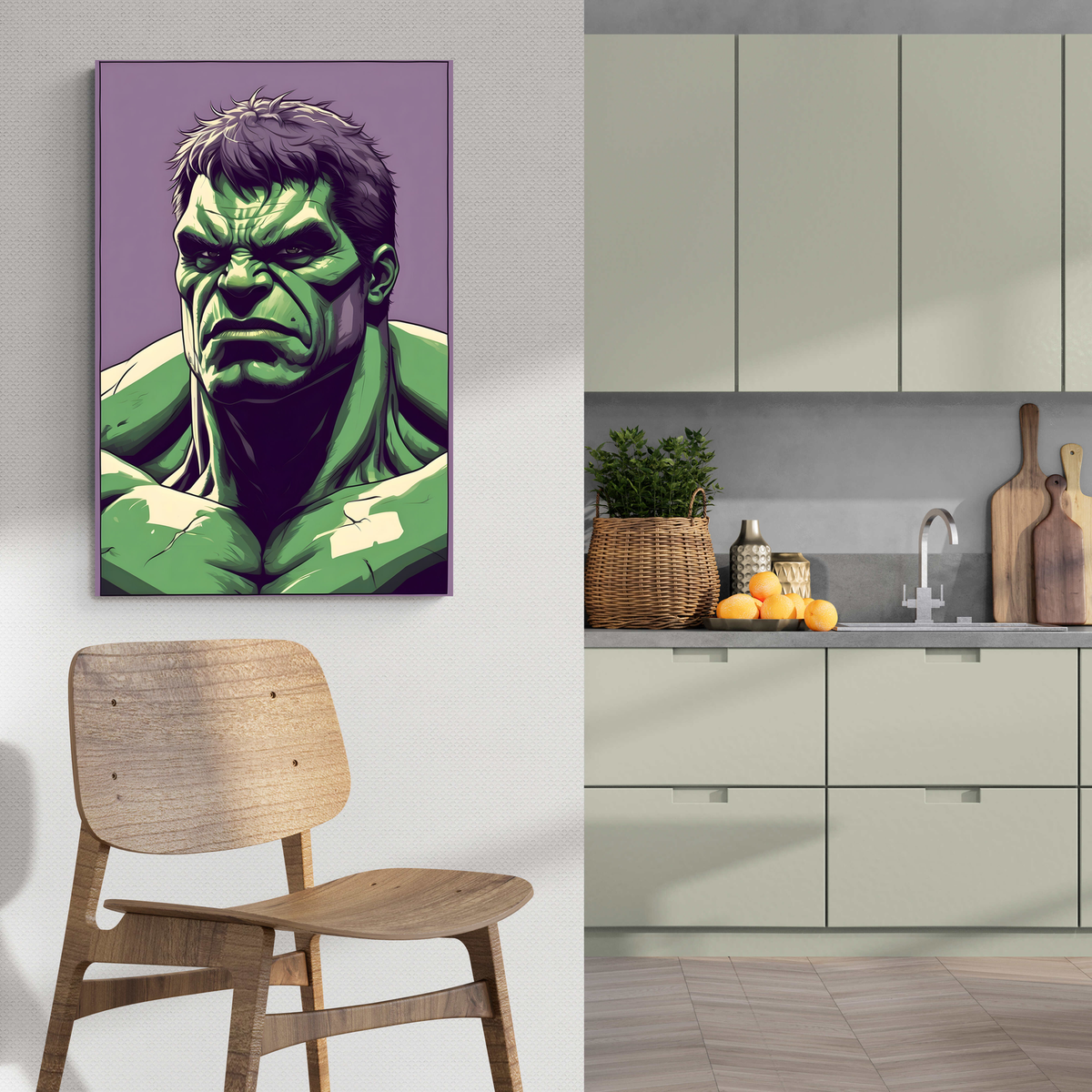 Hulk Oldschool Vibe en un interior