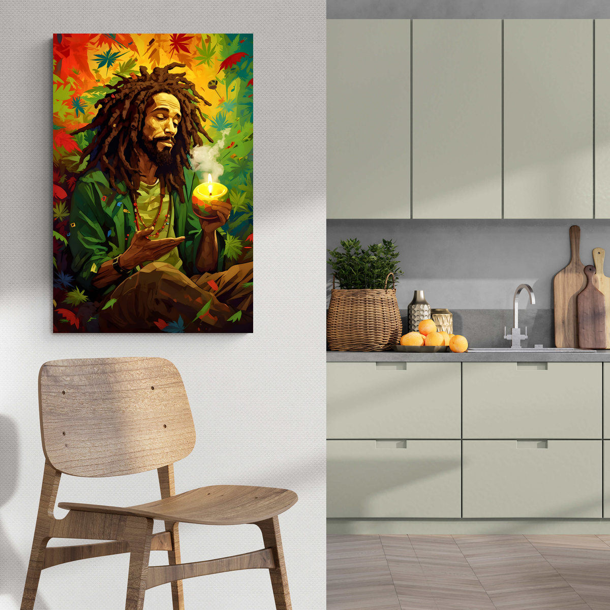 Rastafari en un interior