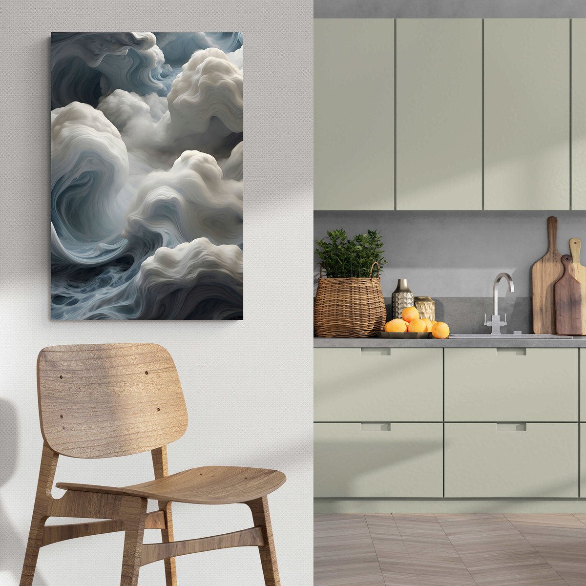 Nubes en un interior