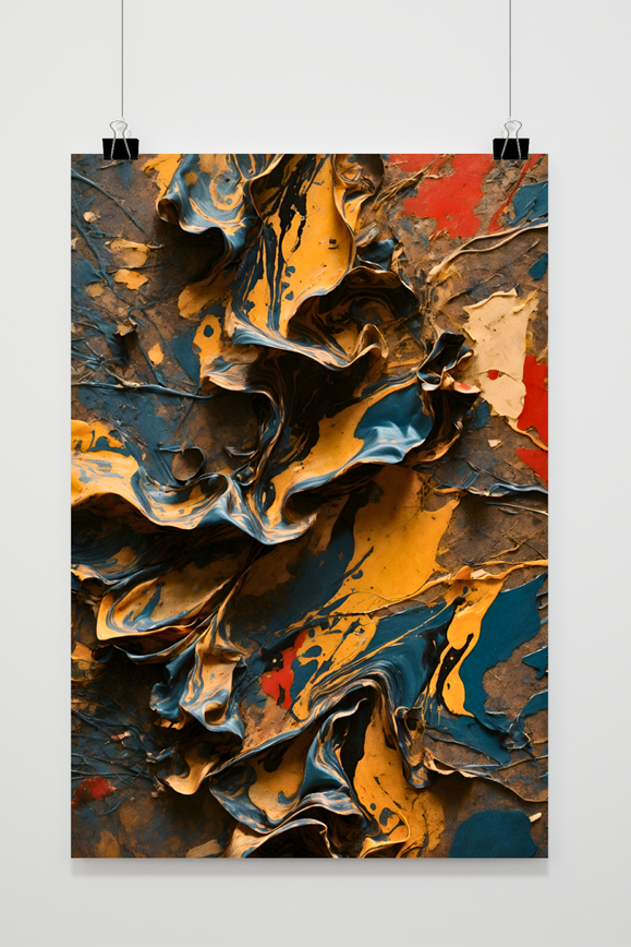 Póster Pintura Azul Amarillo de 25 Artstreet