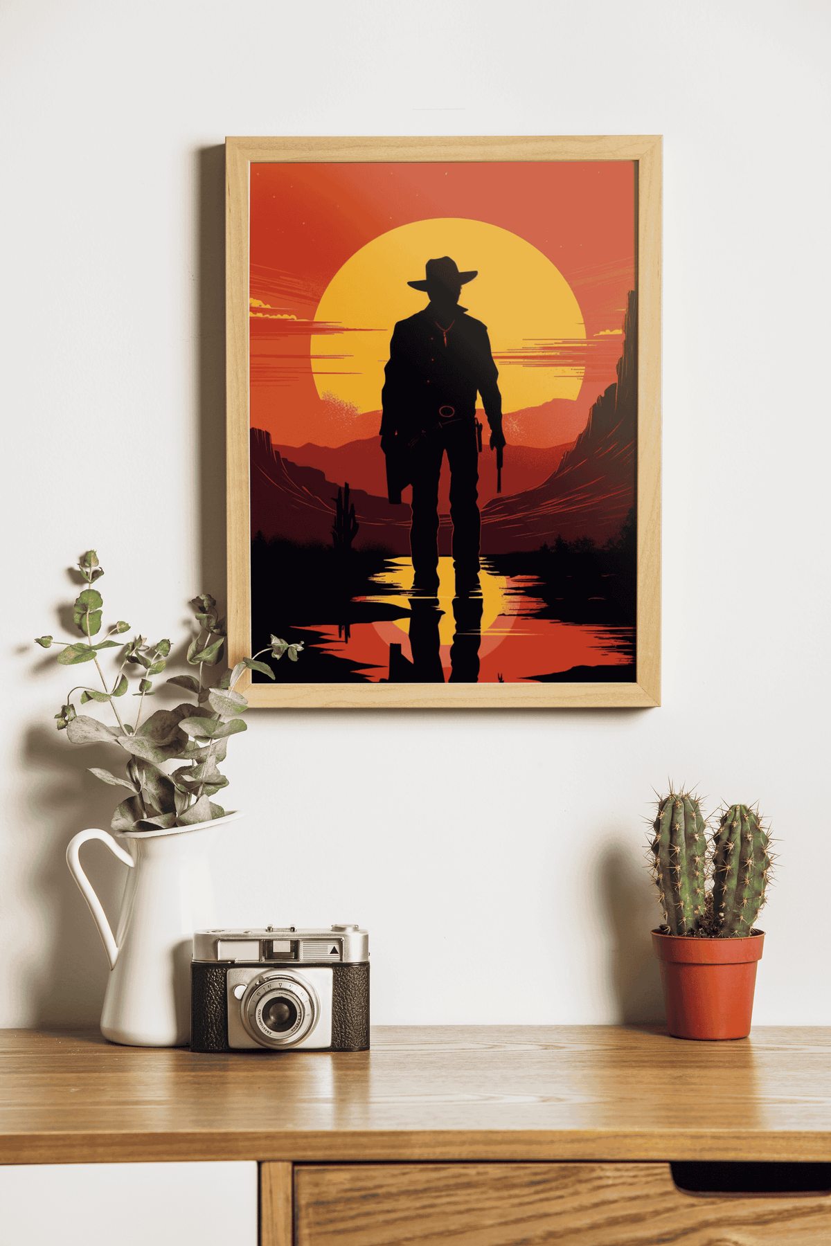 Cowboy Sunset en un interior