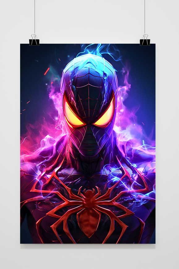 Póster Spiderman Neon de 25 Artstreet