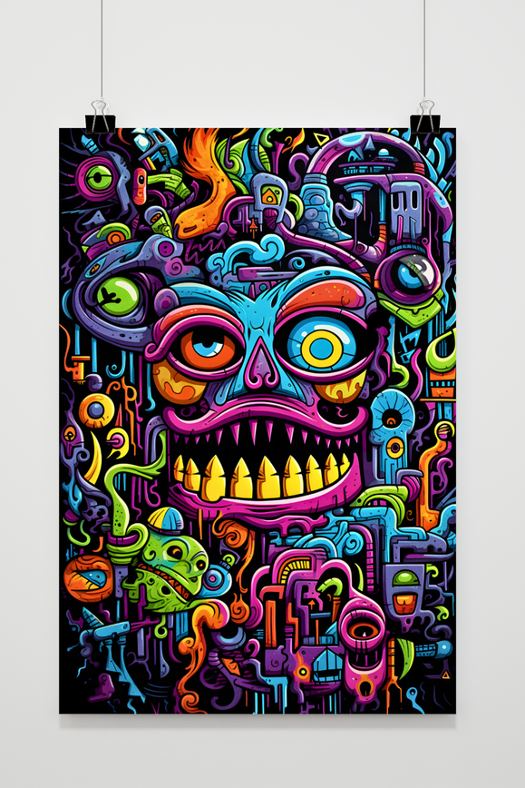 Neon Trip Monster poster