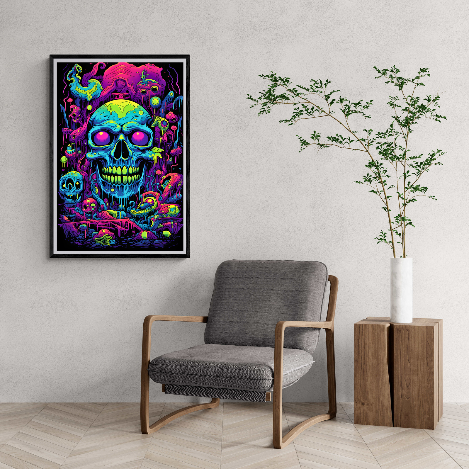 Neon Skull Groen