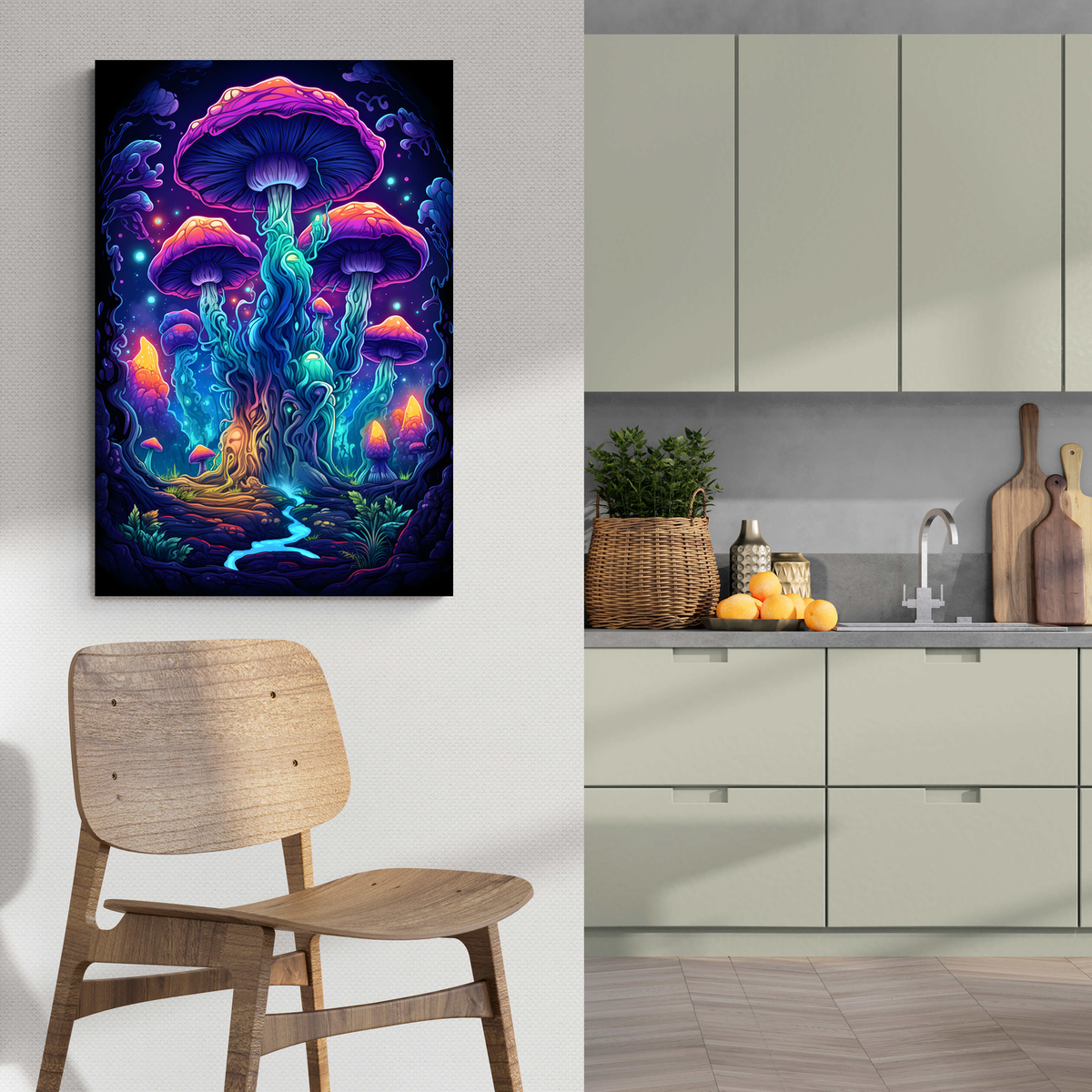 Setas Psicodélicas en un interior