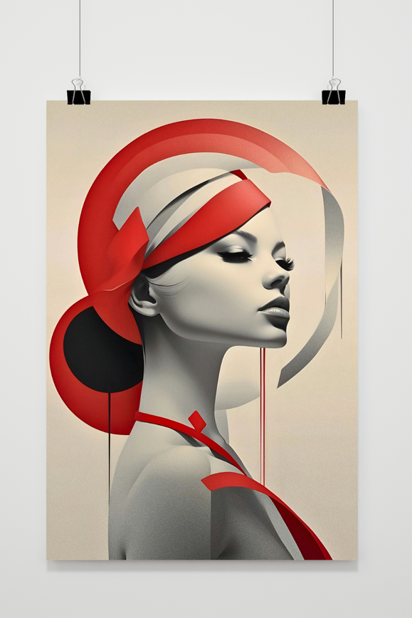 Póster Arte Blanco Rojo