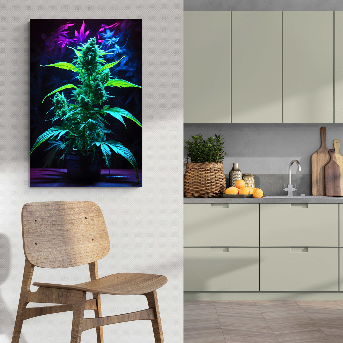 Plante de Cannabis dans un intérieur