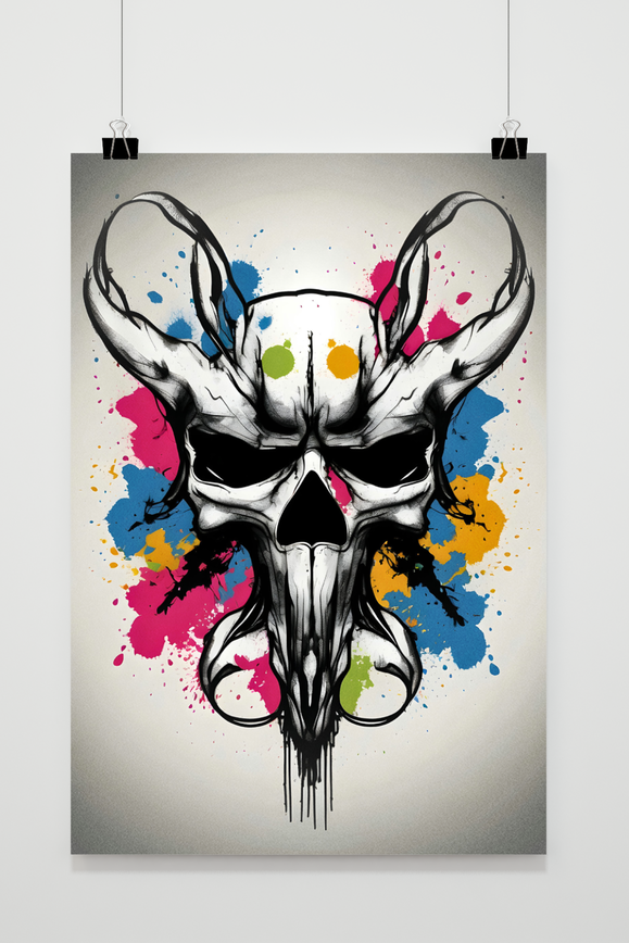 Affiche Muis Skull Verf