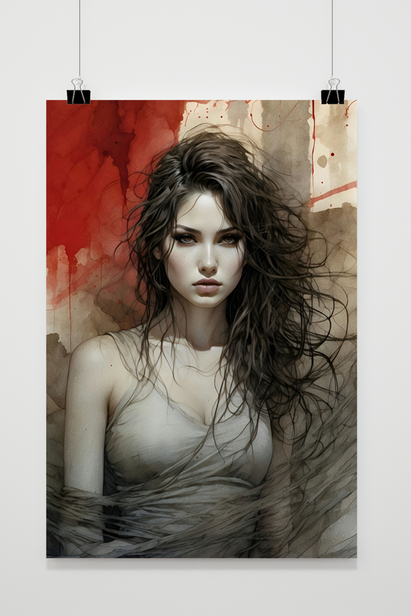 Póster Arte Marrón Mujer de 25 Artstreet