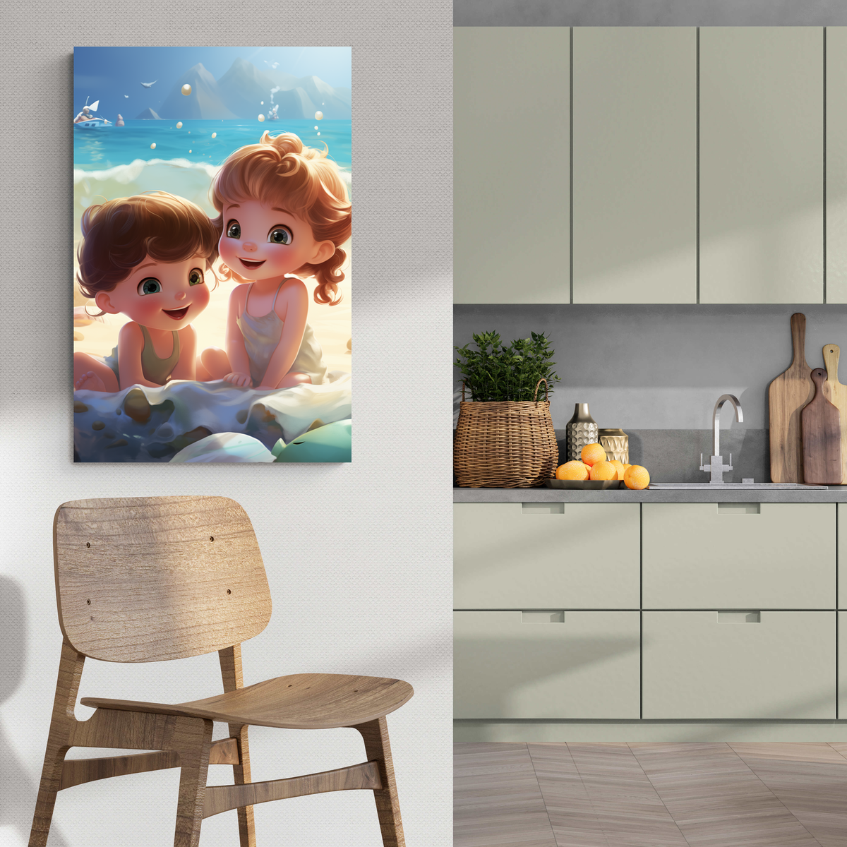 Póster Infantil de Playa en un interior
