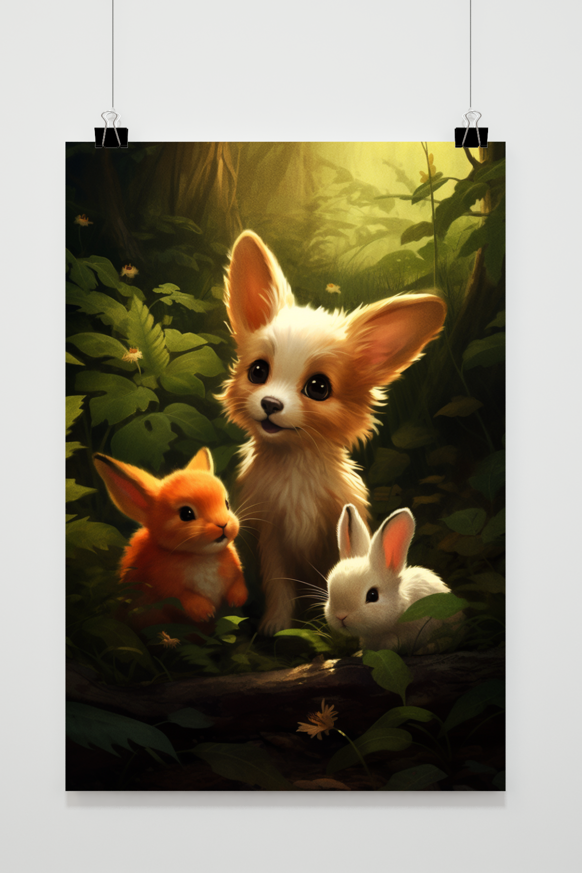 Póster Animales Infantiles en el Bosque de 25 Artstreet