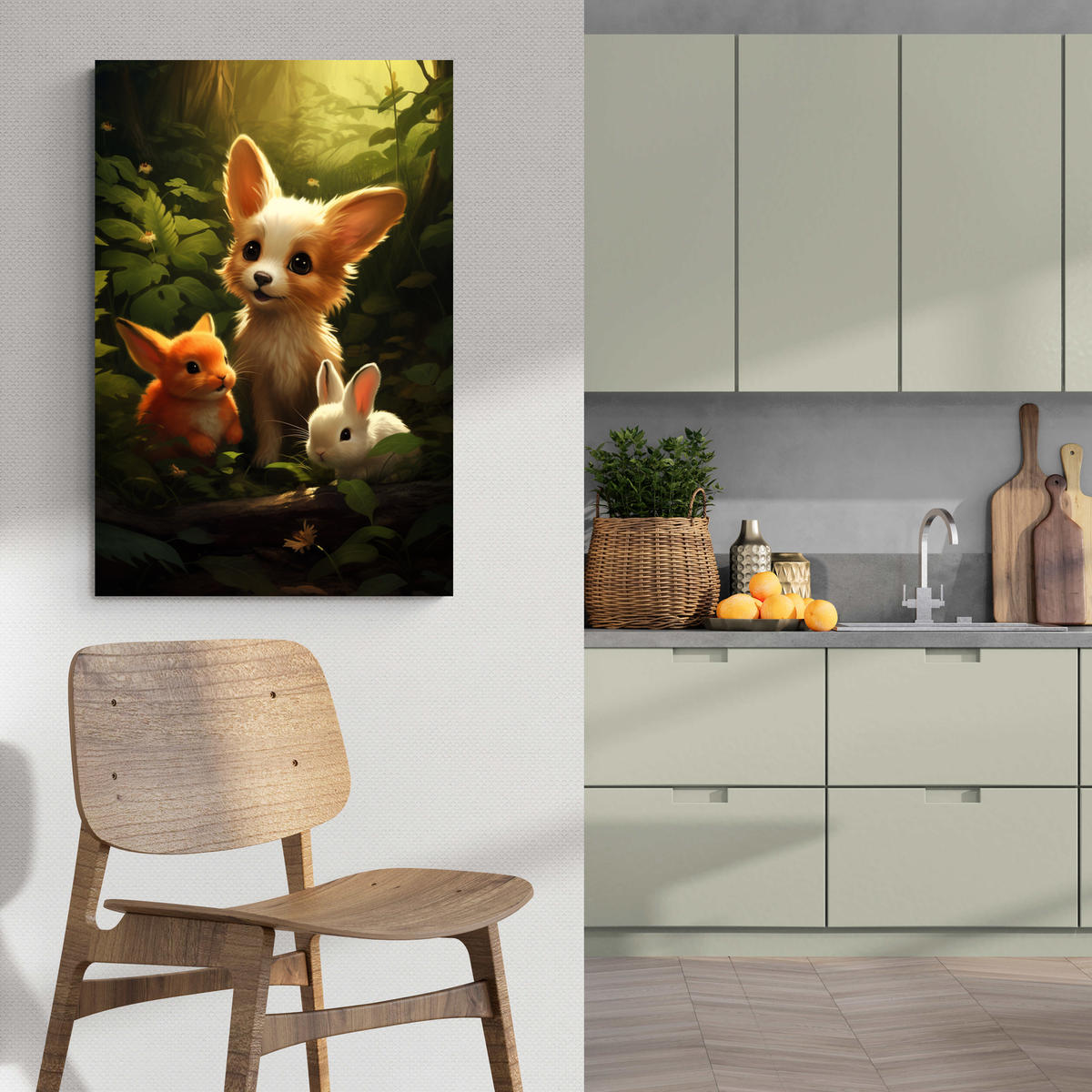 Animales Infantiles en el Bosque en un interior