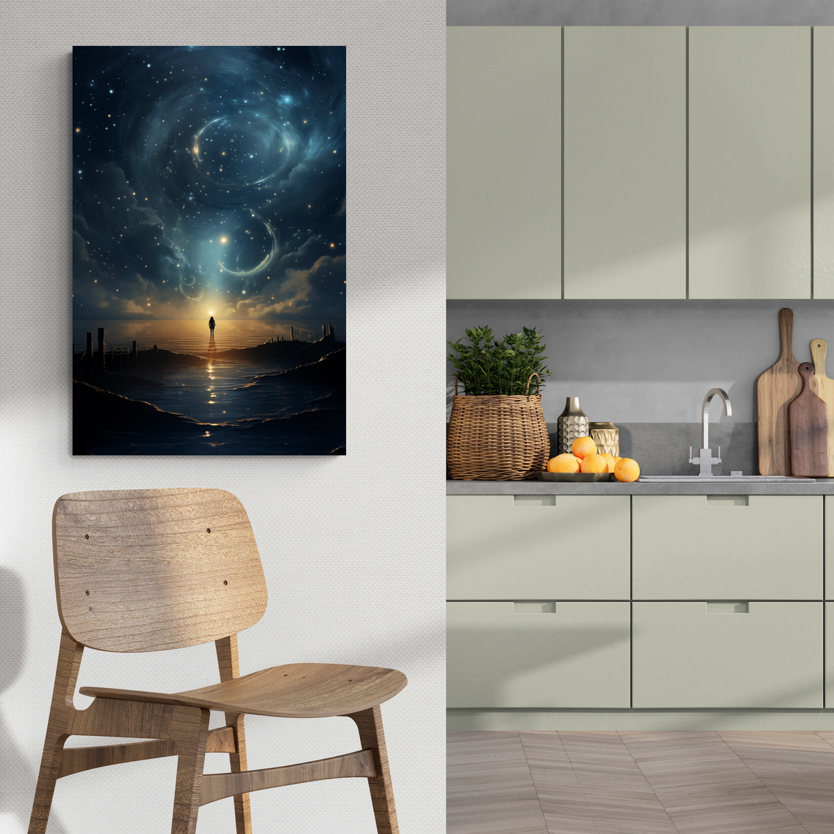 Sous la Voie Lactée dans un intérieur