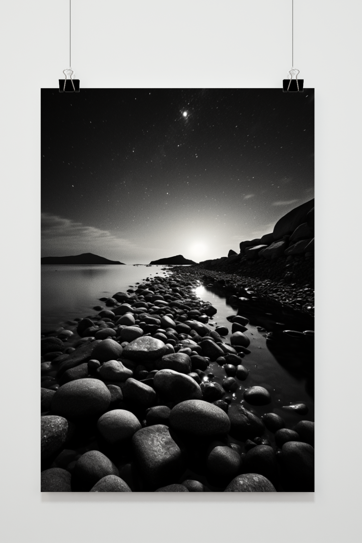 Póster Guijarros en Blanco y Negro de 25 Artstreet