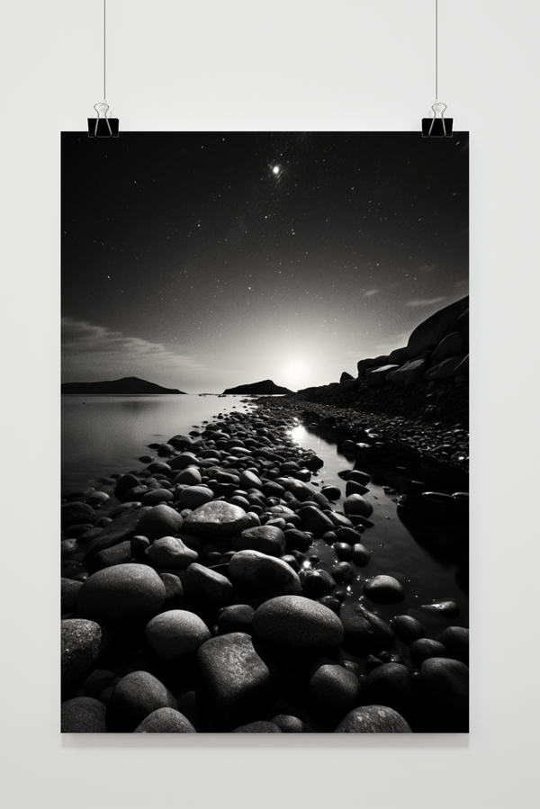 Póster Guijarros en Blanco y Negro