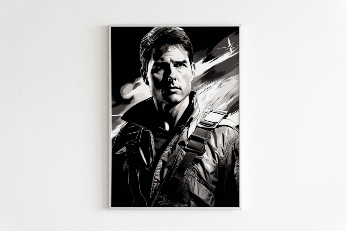 Tom Cruise en Blanco y Negro en un interior