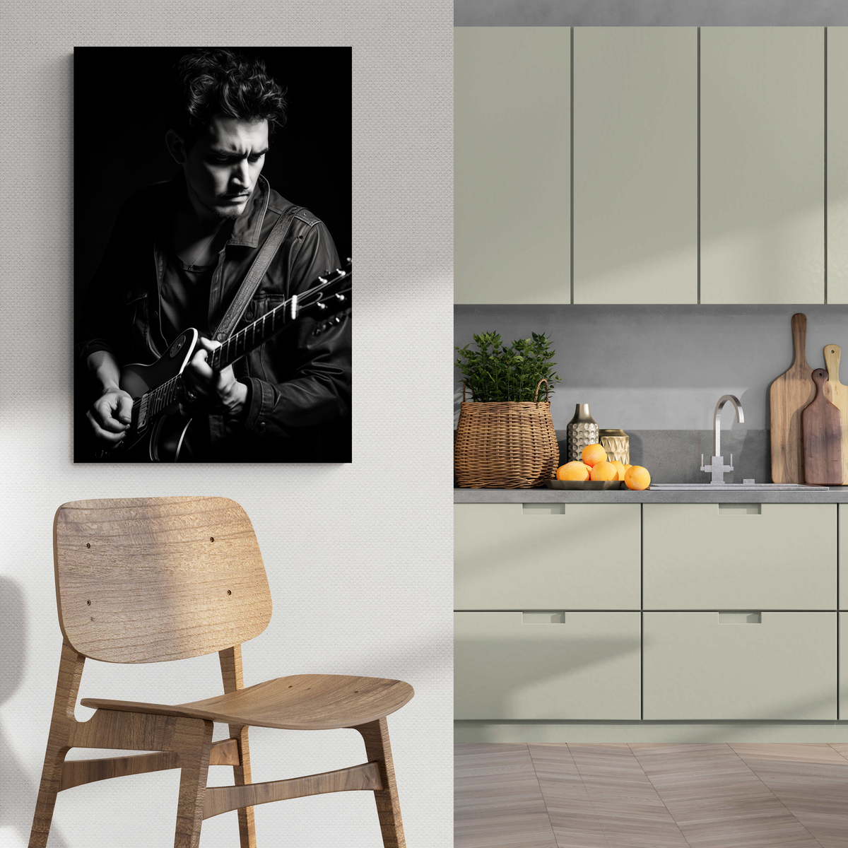 John Mayer en Blanco y Negro en un interior