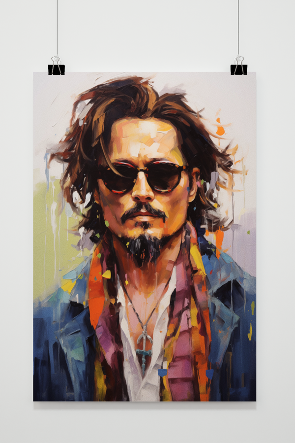 Johnny Depp Aquarel poster