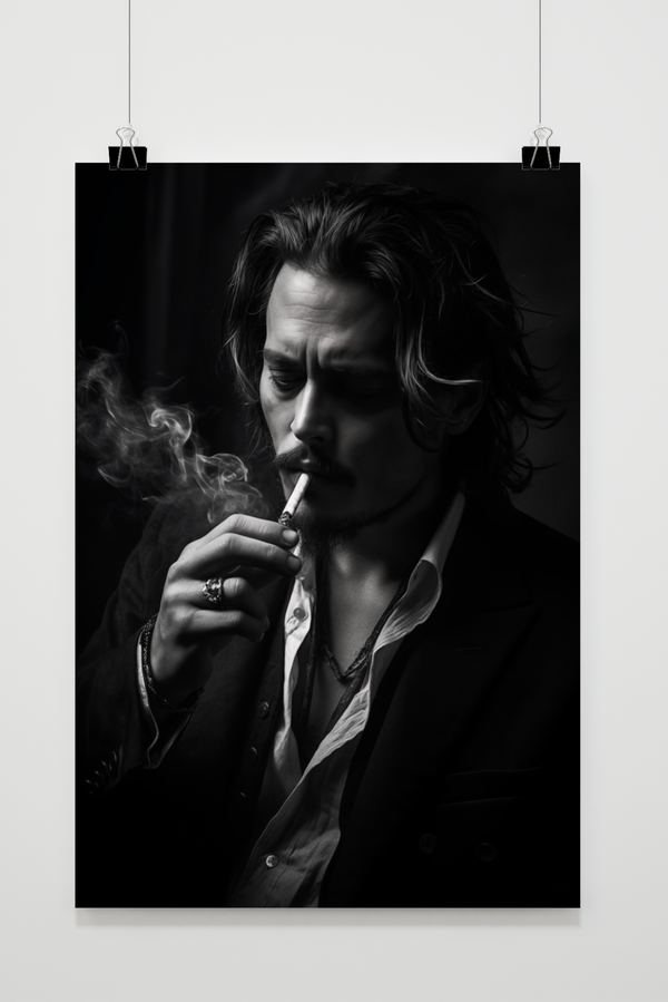 Póster Johnny Depp en Blanco y Negro