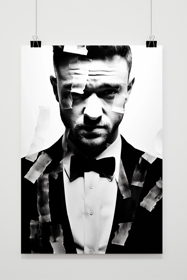Justin Timberlake Zwart Wit poster