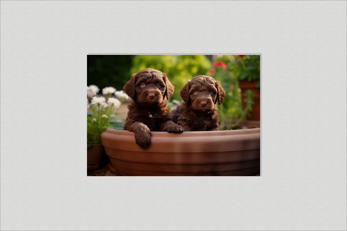 Labradoodle dans un intérieur