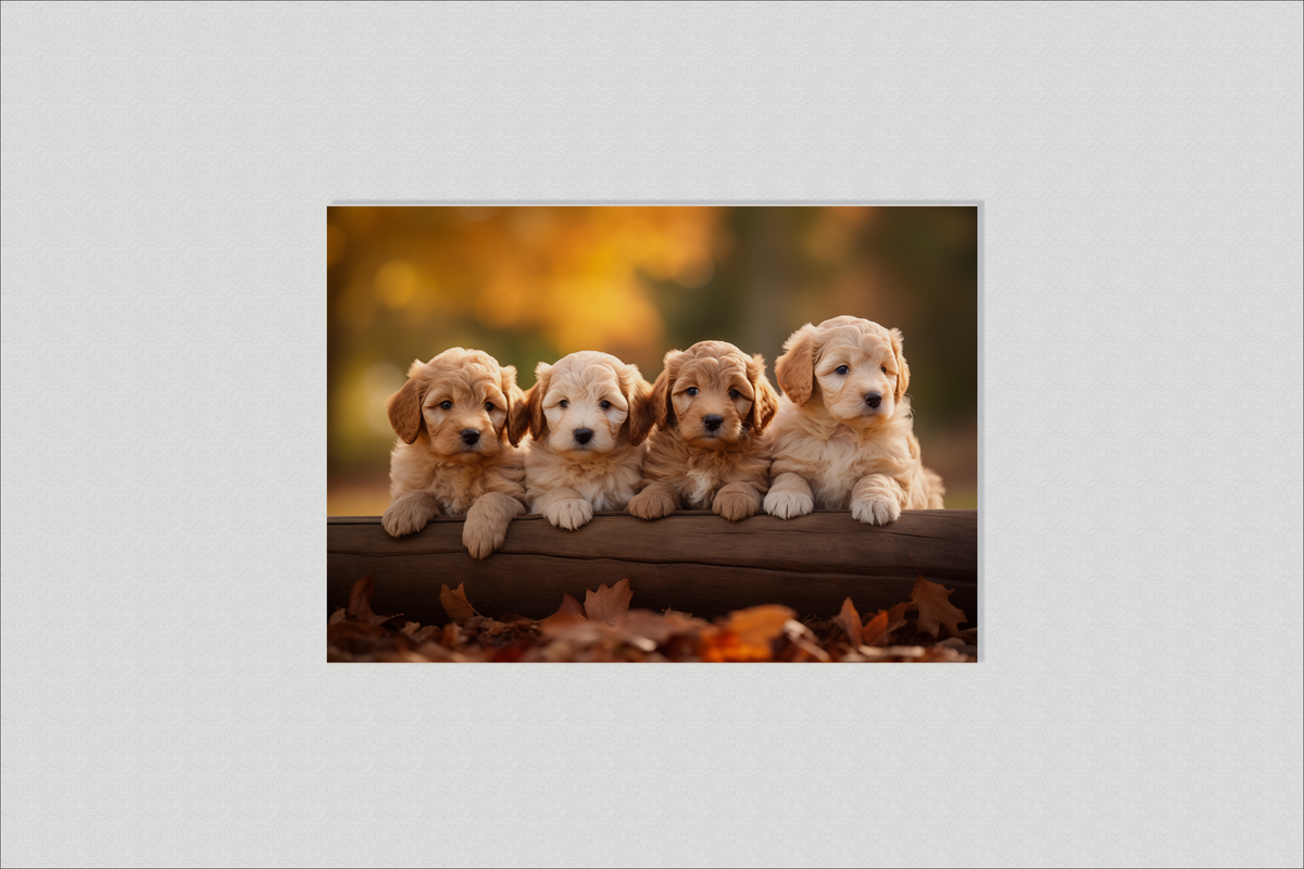 Cachorros Maltipoo en un interior