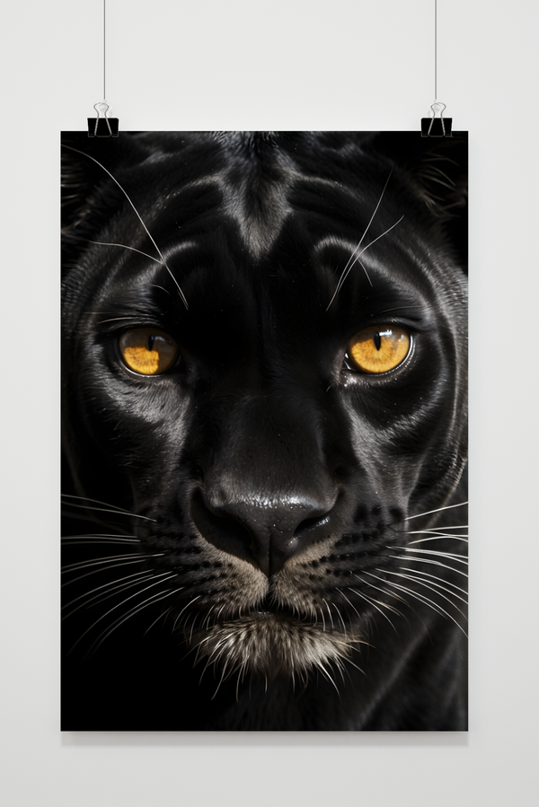 Affiche Panthère Noire Jaune