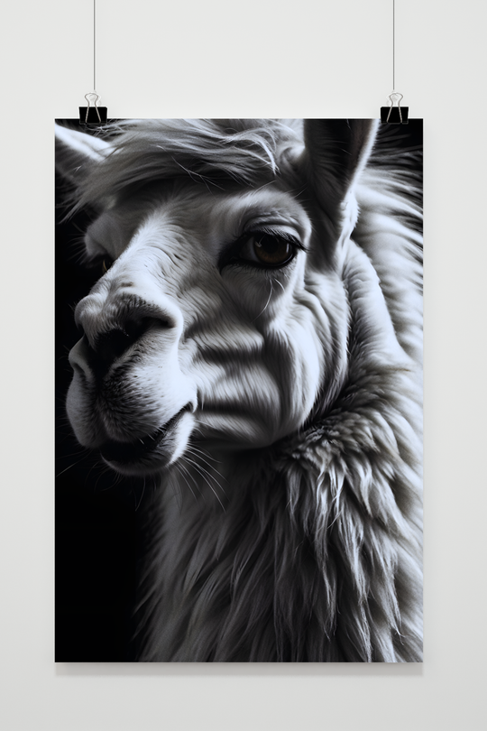 Llama Black White