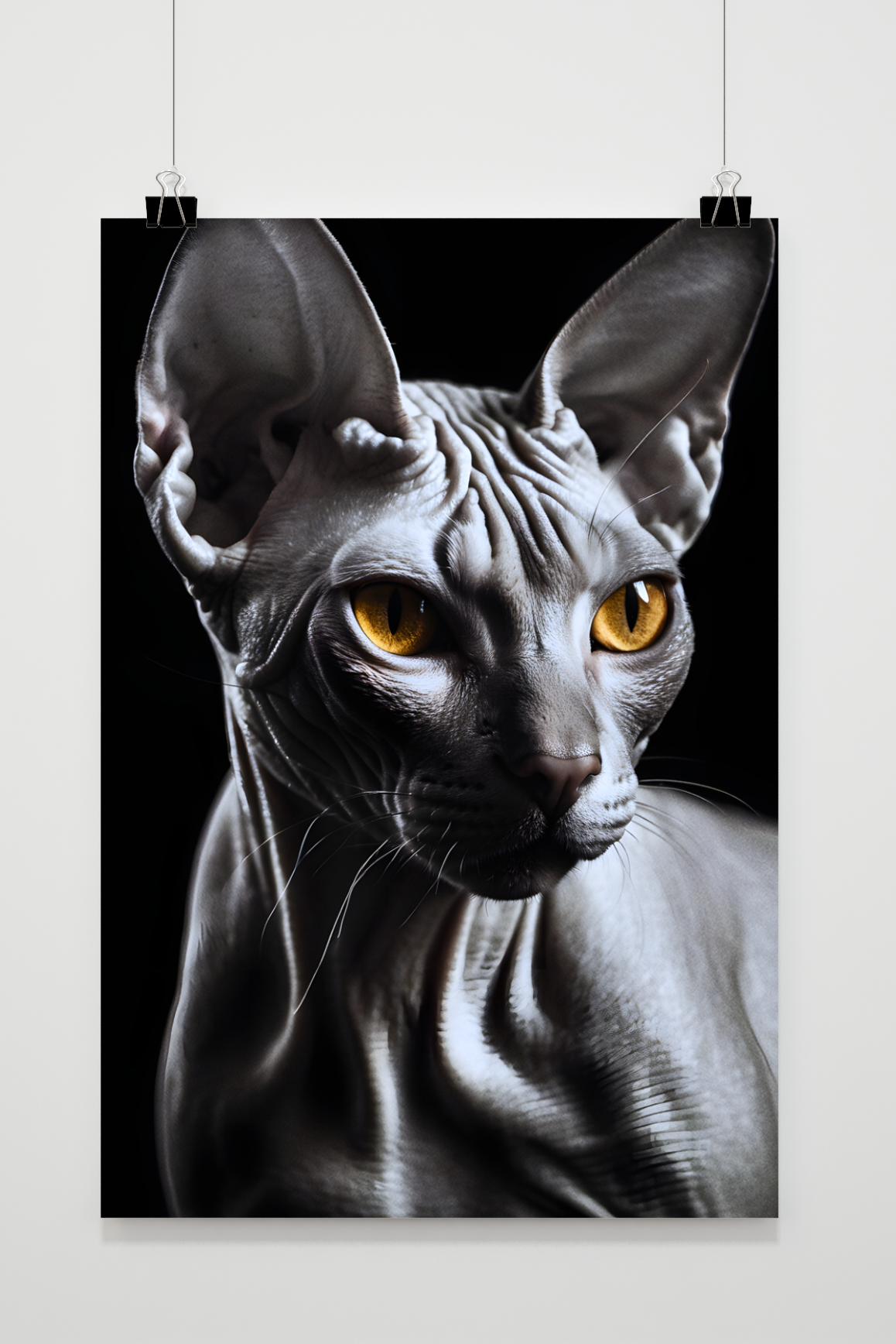 Affiche Chat Nu Jaune de 25 Artstreet