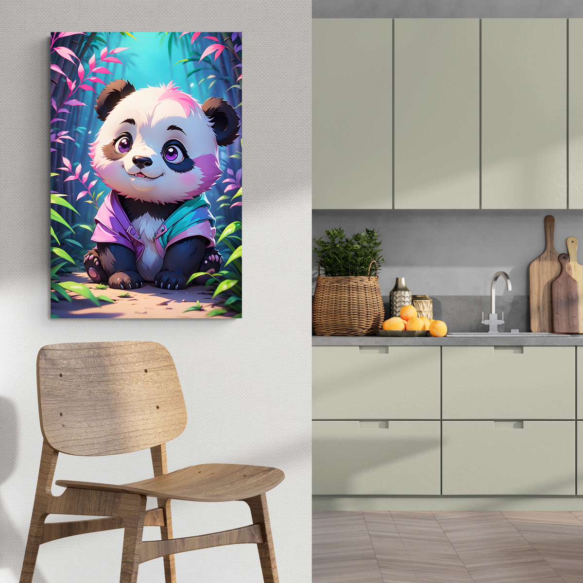 Panda Joyeux dans un intérieur
