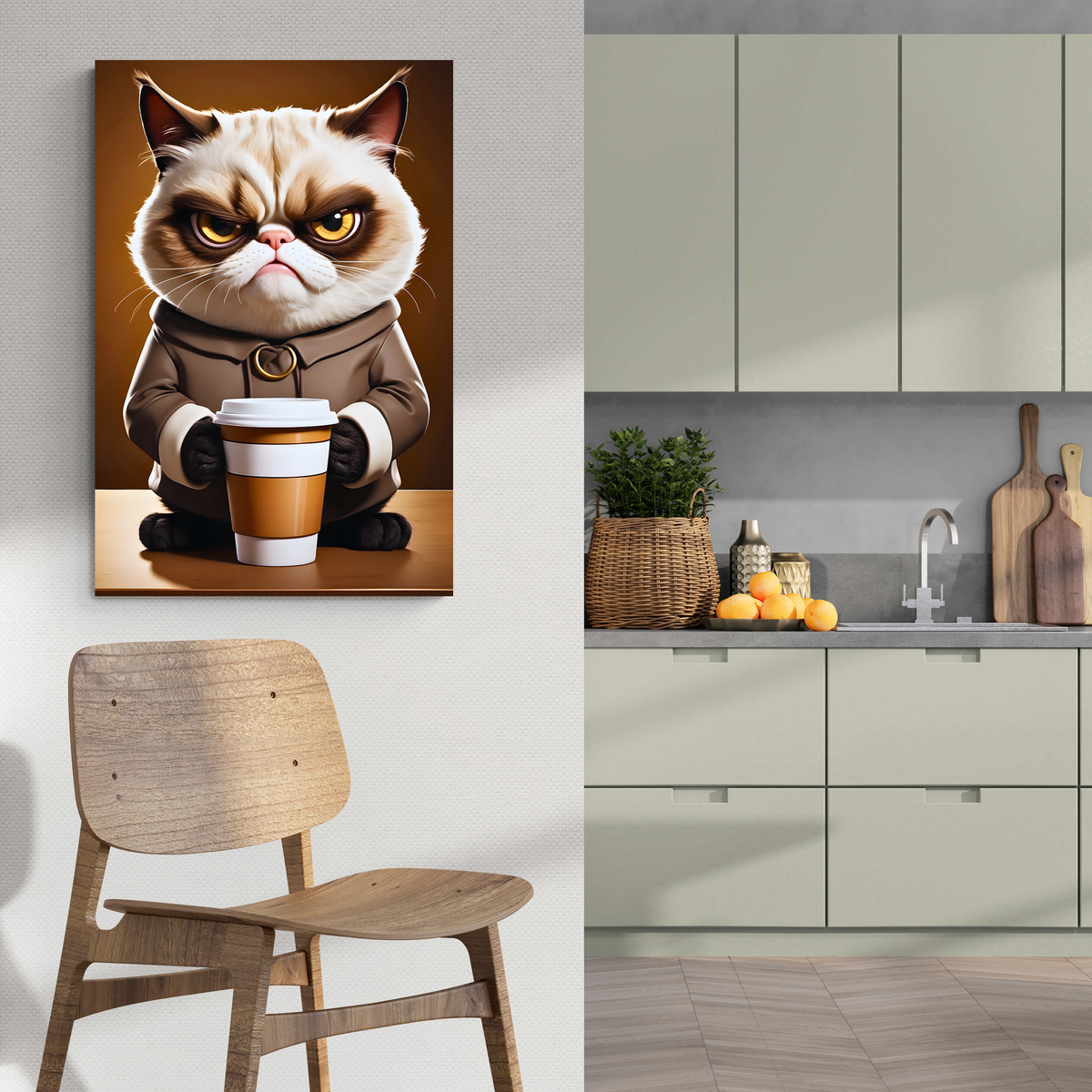 Grumpy Cat dans un intérieur
