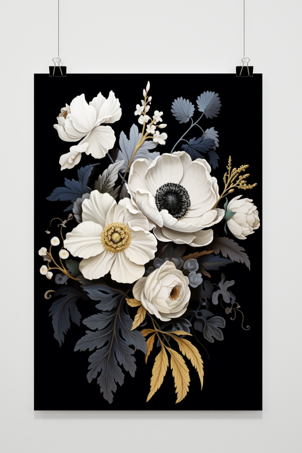 Affiche Fleurs Noires