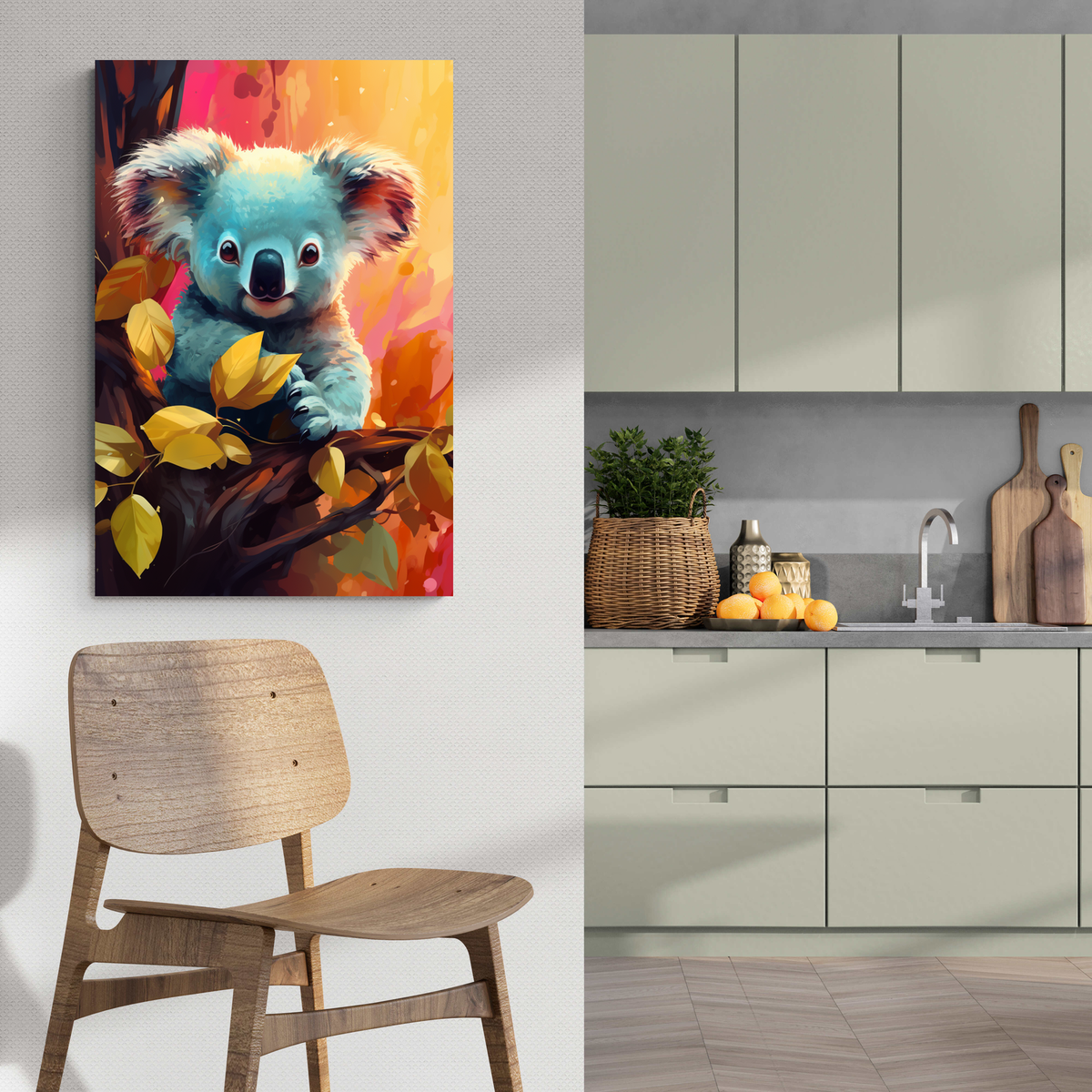 Koala en el Árbol en un interior