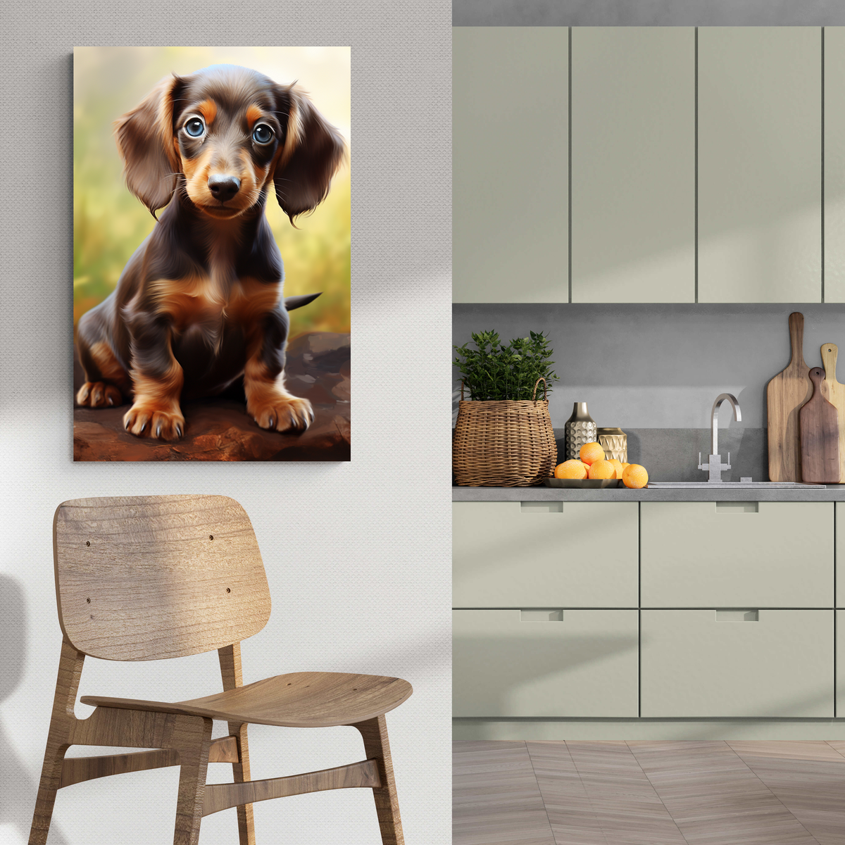 Dachshund en un interior